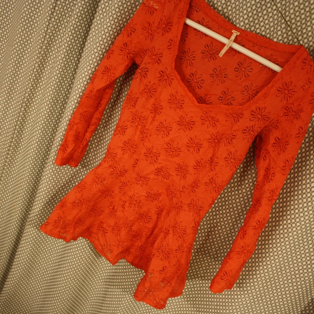 Free People Peplum Lace Top